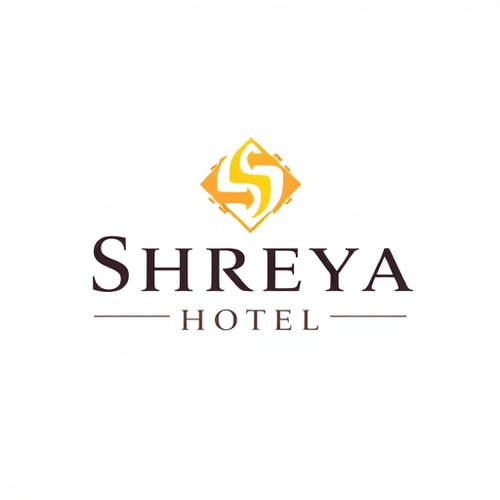 AI Design for create a logo for me with name of "Shreya Hotel" with "s" symbol highlighted with design