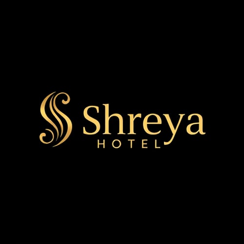 AI Design for create a logo for me with name of "Shreya Hotel" with "s" symbol highlighted with design