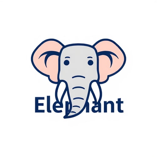 AI Design for colorful logo for hiding elephant. lettermark