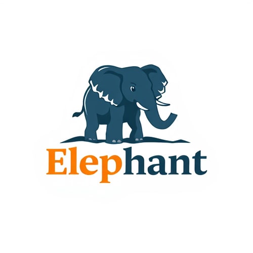 AI Design for colorful logo for hiding elephant. lettermark