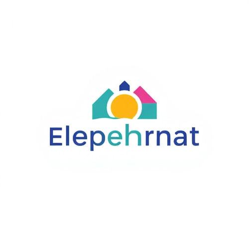 AI Design for colorful logo for hiding elepehnat. wordmark
