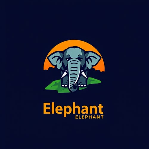 AI Design for colorful logo for hiding elephant. lettermark