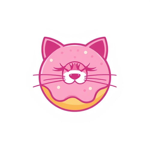 AI Design for pink donut cat