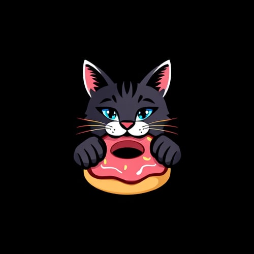 AI Design for realistic cat and donut 