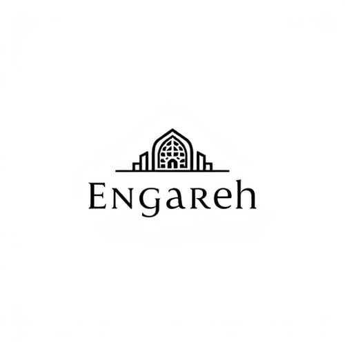 AI Design for create a logo for an architecture compnay, that represent iranian culture and art in this field. the name of office is "Engareh". i want the logo to connect the meaning of the name and the name and the iranian culture and art and architeture. i want the logo to be minimal and monochrome. it must be memoriabel, simple to read and easy to recgnize. and i want it to be eyecatching. 