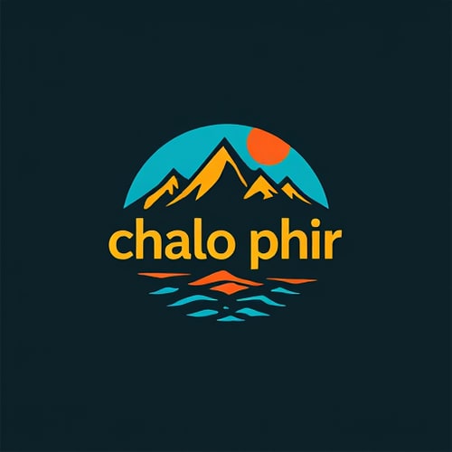 AI Design for create me a logo of a website that searches for treks across india called 'chalo phir'