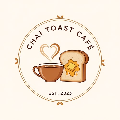 AI Design for a logo for a cafe with the name "Chai Toast Cafe"