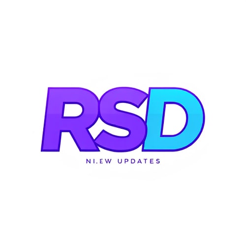 AI Design for Create a flat vector, illustrative-style lettermark logo design for a social media channel named 'New updates RSD', featuring bold, overlapping initials 'RSD' in a dynamic layout. Use a gradient of electric purple and teal to convey creativity and innovation against a white background. Do not show any realistic photo detail shading.