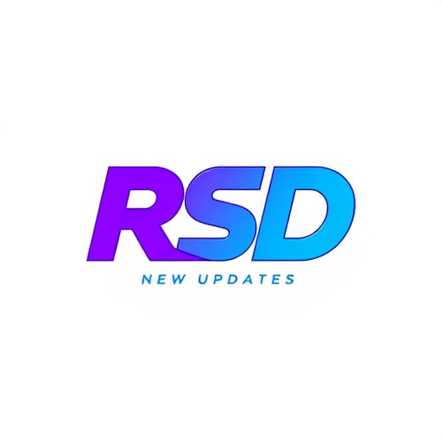 AI Design for Create a flat vector, illustrative-style lettermark logo design for a social media channel named 'New updates RSD', featuring bold, overlapping initials 'RSD' in a dynamic layout. Use a gradient of electric purple and teal to convey creativity and innovation against a white background. Do not show any realistic photo detail shading.