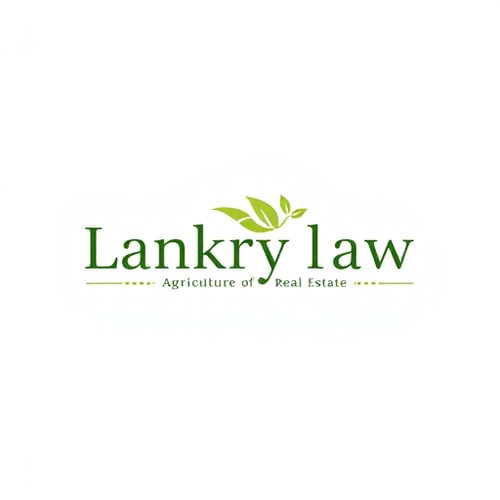 AI Design for law firm, write "lankry law" focus on agriculture and real estate market. colors green, brown and yellow. warm colors.