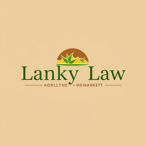 AI Design for law firm, write "lankry law" focus on agriculture and real estate market. colors green, brown and yellow. warm colors.