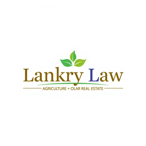 AI Design for law firm, write "lankry law" focus on agriculture and real estate market. warm colors. add dynamics and movments
