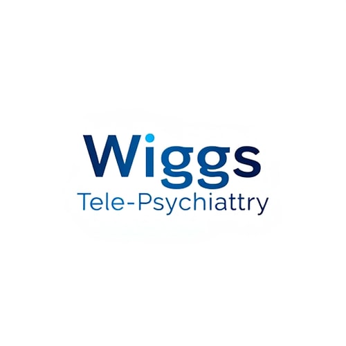 AI Design for Create na logo for Business Name “Wiggs Tele-Psychiatry”, Business Nature / Industry “health care and physician”, Business Description “Tele-Psychiatry”, Specific type of color i would want to see in my Logo “Black and shades of Blue”