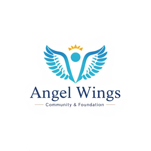 AI Design for Create a logo for Business Name “Angel Wings”, Business Description “Community Outreach”, Business Nature / Industry “Community & Foundation”, Business Products / Services “Food, clothes and resources”