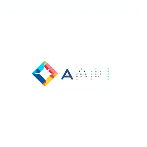 AI Design for an abstract logo of geometric shapes, for a trendy technological APP with only 2 colors