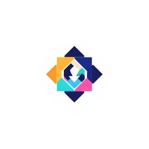 AI Design for an abstract logo of geometric shapes, for a fashion technology APP