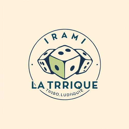 AI Design for Create a logo contain THREE DICES for a community called "LA TRIBU LUDIQUE" which aims to unite and bring together board game creators in order to positively change the world on its scale.