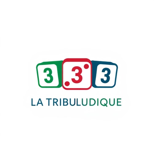 AI Design for Create a logo that contains 3 dice of similar colors with the number 3 3 and 3 for a community called "LA TRIBU LUDIQUE" which aims to unite and bring together creators of board games in order to positively change the world on its scale.