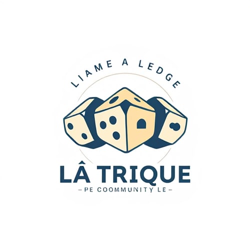 AI Design for Create a logo contain THREE DICES for a community called "LA TRIBU LUDIQUE" which aims to unite and bring together board game creators in order to positively change the world on its scale.