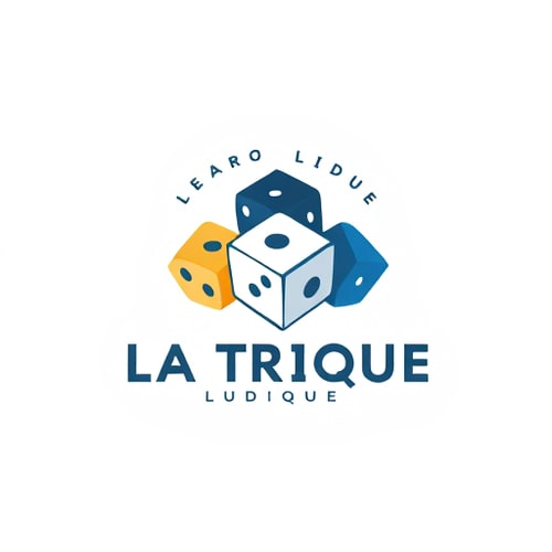 AI Design for Create a logo contain THREE DICES for a community called "LA TRIBU LUDIQUE" which aims to unite and bring together board game creators in order to positively change the world on its scale.
