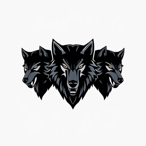 AI Design for Three black wolves