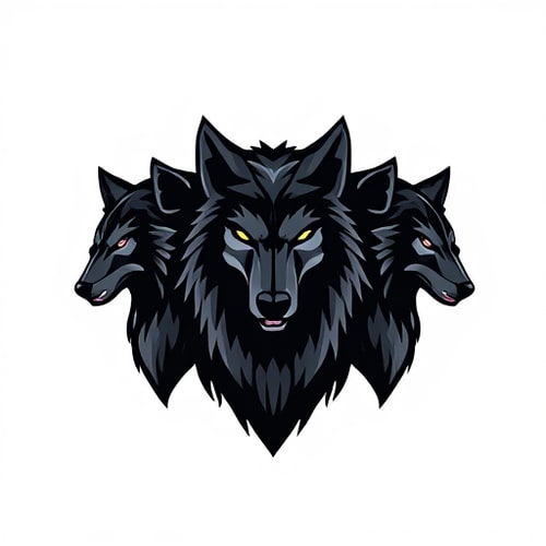 AI Design for Three black wolves
