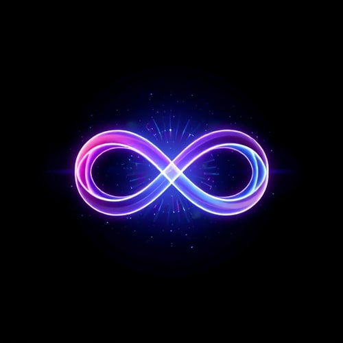 AI Design for Please generate 3 stunning, eye-catching, compelling, innovative, dreamscape, beyond-reality, photo-scape, and fun favicon in the size of 13cm x 13cm, aspect ratio 1:1, in size for a new community with the details below:Mystical Infinity LoopAn infinity symbol subtly transformed into an abstract ribbon, blending gradients with a starlit background.Theme: inviting, engaging, compelling, psychology-triggered, curiosity-expressed, fun, witty, creative, and inspiringNiche: The power of subconscious mind to amplify and align in the high frequency of the universe in manifesting anything instantly. These are designed to evoke a sense of mystery, wonder, and the audience’s desire to return for more to assure they are more captivating and psychologically compelling.Color-Tone SuggestionsPrimary Gradient: Transition smoothly between #DA9AEEFF (soft lavender) and #18E0F7FF (electric aqua) for a vibrant cosmic effect.Background Colors: Incorporate deep navy (#1A1A4C) or charcoal black (#000000) for contrast and to emphasize the glowing elements.Accent Colors: Add gold (#F4D06FFF) or silver (#E8E8E8FF) for a luxurious touch.Glow Effects: Incorporate white or pastel halos around focal points to enhance the ethereal and high-frequency vibe.