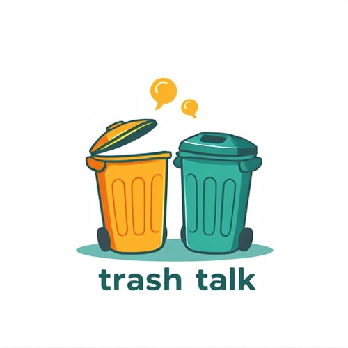 AI Design for 2 dustbins having a conversation “trash talk”