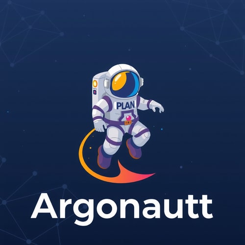 AI Design for use a colorful 3d astronaut to reference an argonaut. Logo should show innovation and leading forward. make it playful but keep the professional tone