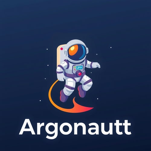 AI Design for use a colorful 3d astronaut to reference an argonaut. Logo should show innovation and leading forward. make it playful but keep the professional tone