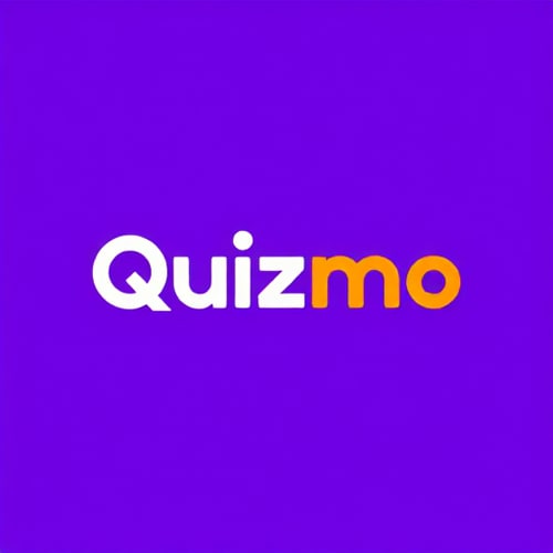 AI Design for Design a logo for a trivia game called Quizmo. The app features users competing in knowledge-based challenges, earning points, and climbing a leaderboard. At the end of each sprint, the top player wins a real cash prize. The logo should use the Clash Grotesk typeface for the word ‘Quizmo,’ with a modern and bold style. Use a vibrant purple color palette, incorporating gradients or complementary shades to convey excitement. Highlight the concept of real money rewards subtly, perhaps by integrating a money symbol or dollar sign in the design. The style should be clean, minimalist, and visually striking, optimized for high visibility on iOS devices.