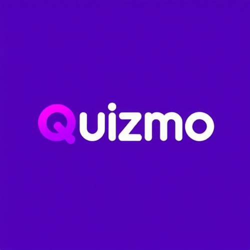AI Design for Design a logo for a trivia game called Quizmo. The app features users competing in knowledge-based challenges, earning points, and climbing a leaderboard. At the end of each sprint, the top player wins a real cash prize. The logo should use the Clash Grotesk typeface for the word ‘Quizmo,’ with a modern and bold style. Use a vibrant purple color palette, incorporating gradients or complementary shades to convey excitement. Highlight the concept of real money rewards subtly, perhaps by integrating a money symbol or dollar sign in the design. The style should be clean, minimalist, and visually striking, optimized for high visibility on iOS devices.