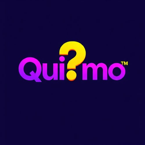 AI Design for Create a striking and dynamic logo for a trivia game called ‘Quizmo’ that highlights the themes of competition, excitement, and rewards. The word ‘Quizmo’ should be prominently displayed in a bold and modern Clash Grotesk typeface. Use a vibrant purple gradient as the primary color, accented with rich gold and luminous yellow tones to emphasize the prize-driven aspect of the game. Integrate a powerful symbol that combines a question mark with a dollar sign or a cash stack, seamlessly blending the concepts of knowledge and monetary rewards. The logo should exude energy, convey a sense of challenge and fun, and stand out with a clean yet impactful aesthetic.