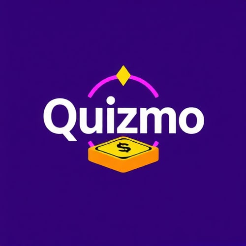 AI Design for Create a striking and dynamic logo for a trivia game called ‘Quizmo’ that highlights the themes of competition, excitement, and rewards. The word ‘Quizmo’ should be prominently displayed in a bold and modern Clash Grotesk typeface. Use a vibrant purple gradient as the primary color, accented with rich gold and luminous yellow tones to emphasize the prize-driven aspect of the game. Integrate a powerful symbol that combines a question mark with a dollar sign or a cash stack, seamlessly blending the concepts of knowledge and monetary rewards. The logo should exude energy, convey a sense of challenge and fun, and stand out with a clean yet impactful aesthetic.
