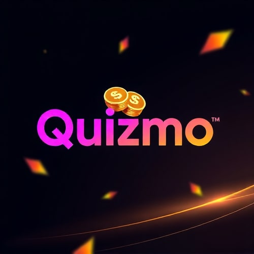AI Design for Create a striking and dynamic logo for a trivia game called ‘Quizmo’ that highlights the themes of competition, excitement, and rewards. The word ‘Quizmo’ should be prominently displayed in a bold and modern Clash Grotesk typeface. Use a vibrant purple gradient as the primary color, accented with rich gold and luminous yellow tones to emphasize the prize-driven aspect of the game. Integrate a powerful symbol that combines a question mark with a dollar sign or a cash stack, seamlessly blending the concepts of knowledge and monetary rewards. The logo should exude energy, convey a sense of challenge and fun, and stand out with a clean yet impactful aesthetic.