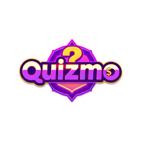 AI Design for Create a striking and dynamic logo for a trivia game called ‘Quizmo’ that highlights the themes of competition, excitement, and rewards. The word ‘Quizmo’ should be prominently displayed in a bold and modern Clash Grotesk typeface. Use a vibrant purple gradient as the primary color, accented with rich gold and luminous yellow tones to emphasize the prize-driven aspect of the game. Integrate a powerful symbol that combines a question mark with a dollar sign or a cash stack, seamlessly blending the concepts of knowledge and monetary rewards. The logo should exude energy, convey a sense of challenge and fun, and stand out with a clean yet impactful aesthetic.