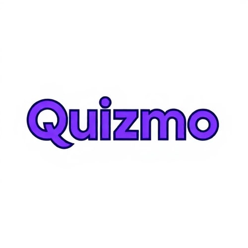 AI Design for Design a logo for a trivia game called Quizmo. The app features users competing in knowledge-based challenges, earning points, and climbing a leaderboard. At the end of each sprint, the top player wins a real cash prize. The logo should use the Clash Grotesk typeface for the word ‘Quizmo,’ with a modern and bold style. Use a vibrant purple color palette, incorporating gradients or complementary shades to convey excitement. Highlight the concept of real money rewards subtly, perhaps by integrating a money symbol or dollar sign in the design. The style should be clean, minimalist, and visually striking, optimized for high visibility on iOS devices.