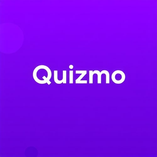 AI Design for Design a logo for a trivia game called Quizmo. The app features users competing in knowledge-based challenges, earning points, and climbing a leaderboard. At the end of each sprint, the top player wins a real cash prize. The logo should use the Clash Grotesk typeface for the word ‘Quizmo,’ with a modern and bold style. Use a vibrant purple color palette, incorporating gradients or complementary shades to convey excitement. Highlight the concept of real money rewards subtly, perhaps by integrating a money symbol or dollar sign in the design. The style should be clean, minimalist, and visually striking, optimized for high visibility on iOS devices.
