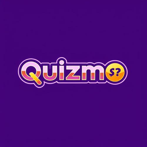 AI Design for Create a striking and dynamic logo for a trivia game called ‘Quizmo’ that highlights the themes of competition, excitement, and rewards. The word ‘Quizmo’ should be prominently displayed in a bold and modern Clash Grotesk typeface. Use a vibrant purple gradient as the primary color, accented with rich gold and luminous yellow tones to emphasize the prize-driven aspect of the game. Integrate a powerful symbol that combines a question mark with a dollar sign or a cash stack, seamlessly blending the concepts of knowledge and monetary rewards. The logo should exude energy, convey a sense of challenge and fun, and stand out with a clean yet impactful aesthetic.