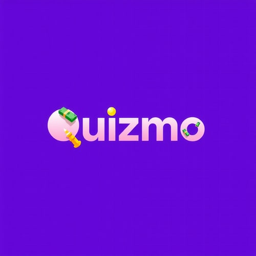AI Design for Design a modern and vibrant logo for a trivia game called ‘Quizmo.’ The logo prominently features the word ‘Quizmo’ in a bold and clean Clash Grotesk typeface. The color palette includes a purple gradient as the base, complemented by gold and yellow accents to symbolize rewards and prizes. Integrate a creative combination of a question mark with elements like a dollar sign or a stack of cash. The design should convey excitement, competition, and success, with a minimalist and professional aesthetic that highlights the reward-driven nature of the game.