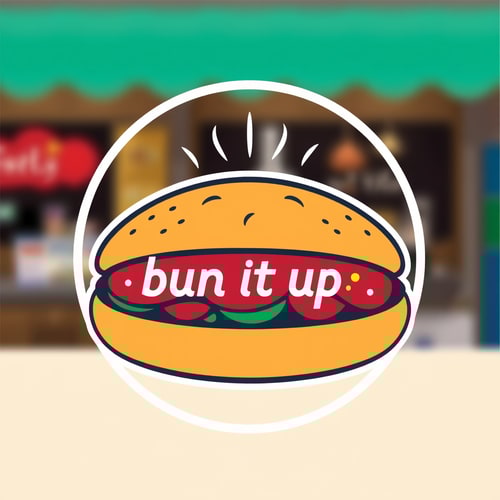 AI Design for So iam going to be selling different kinds of fillings inside a pav bun Like the pictures I've sent you The concept is street food but with a modern elegant touch The color themes should be vibrant plus classy And the vibe am looking for is fun, energetic, vibrant, street food, fusion. am using indian pav but it will have flavours from around the world inside that indian bun the name is bun it up