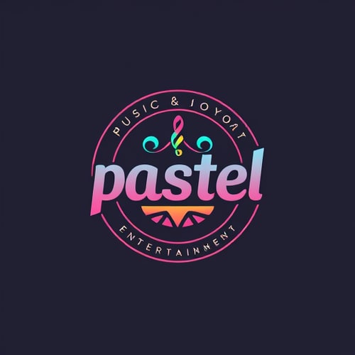 AI Design for music label logo for pastel entertainment (simple colors)