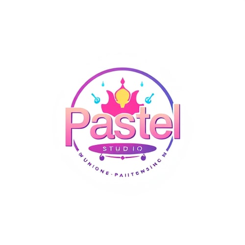 AI Design for music studio logo for pastel entertainment (simple colors)