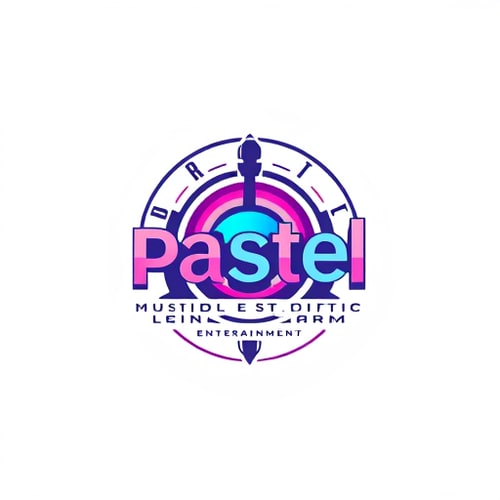 AI Design for music studio logo for pastel entertainment (simple colors)