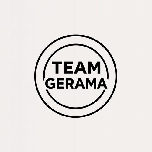 AI Design for Write TEAM GERAMA in between the circles