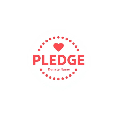 AI Design for a donation app for clothes name PLEDGE