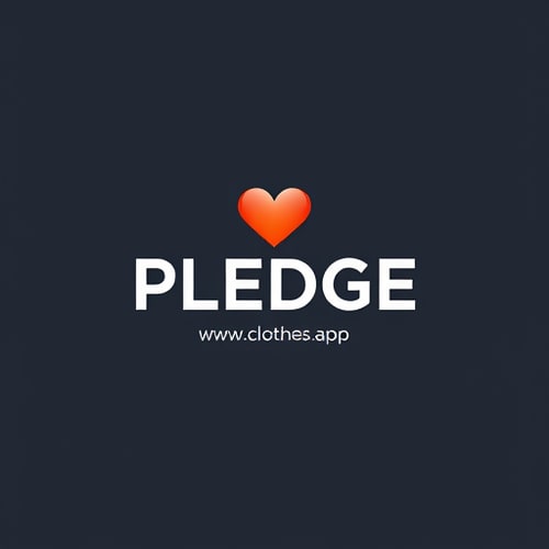 AI Design for a donation app for clothes name PLEDGE