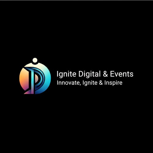 AI Design for this is the logo add a line Ignite Digital & Events Innovate, Ignite & Inspire in logo Do you want the “Ignite Digital & Events” text on the right side and the tagline in a below