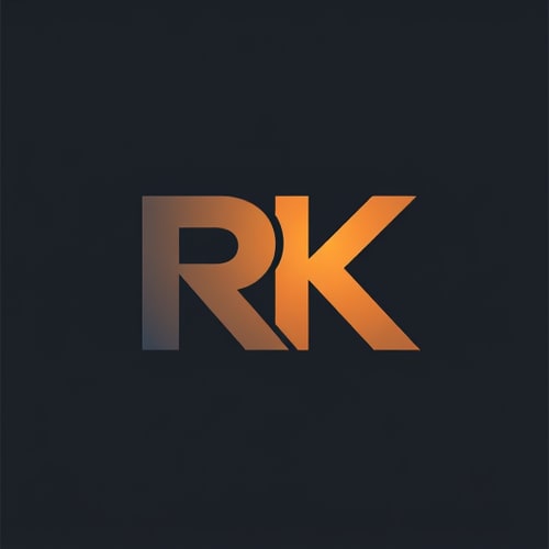AI Design for create typographic logo for RK more create with letter RK