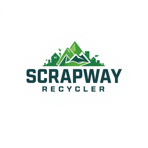 AI Design for SCRAPWAY RECYCLER this is a logo name and this brand work to collect scrap from user